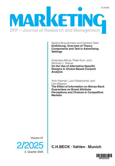 Cover der Ausgabe: Marketing ZFP Jahrgang 47 (2025), Heft 2