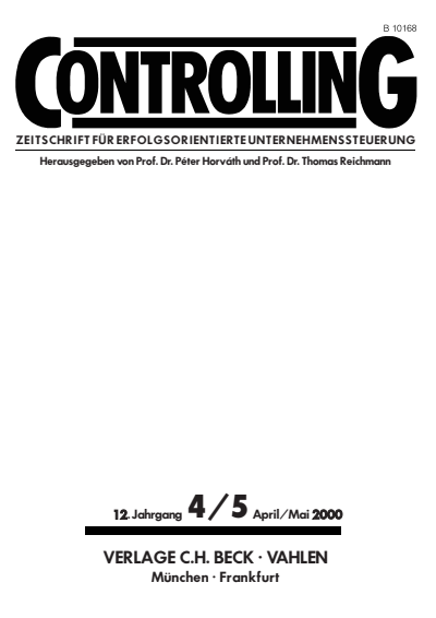 Cover der Ausgabe: Controlling Jahrgang 12 (2000), Heft 4-5