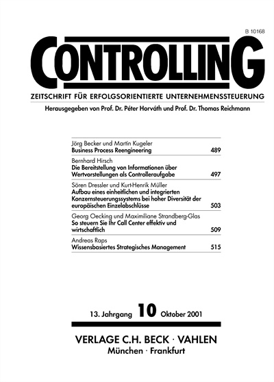 Cover of Volume: Controlling Volume 13 (2001), Edition 10