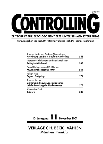 Cover of Volume: Controlling Volume 13 (2001), Edition 11