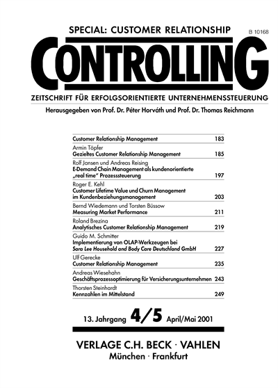 Cover of Volume: Controlling Volume 13 (2001), Edition 4-5