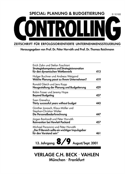 Cover of Volume: Controlling Volume 13 (2001), Edition 8-9