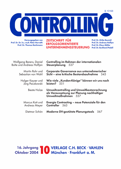 Cover of Volume: Controlling Volume 16 (2004), Edition 10