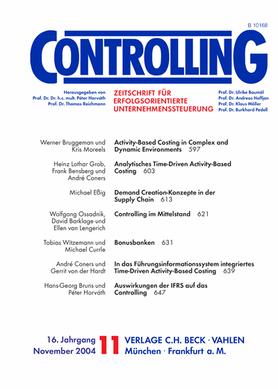 Cover der Ausgabe: Controlling Jahrgang 16 (2004), Heft 11