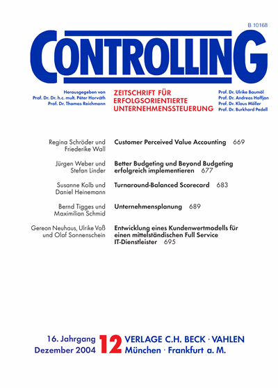 Cover of Volume: Controlling Volume 16 (2004), Edition 12