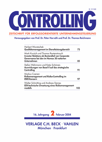 Cover of Volume: Controlling Volume 16 (2004), Edition 2