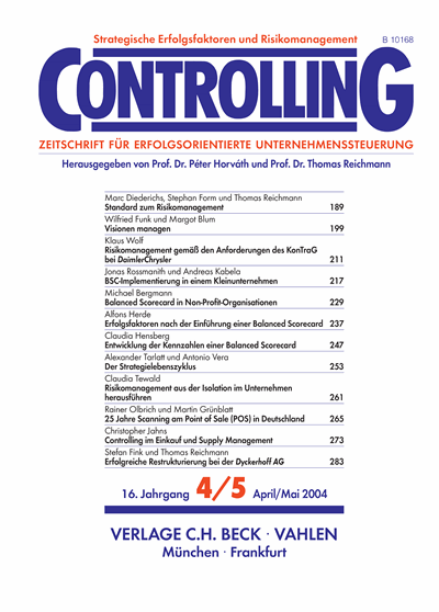 Cover of Volume: Controlling Volume 16 (2004), Edition 4-5