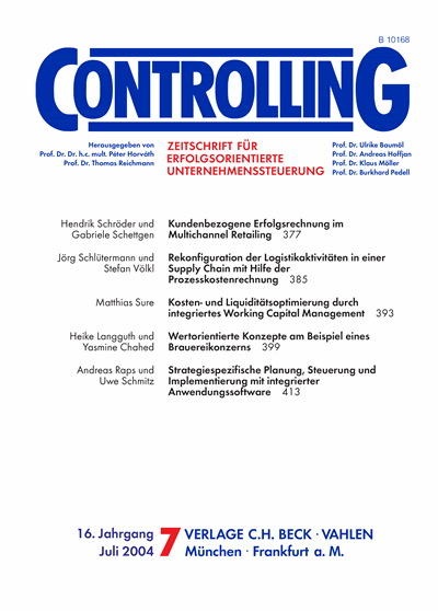 Cover of Volume: Controlling Volume 16 (2004), Edition 7