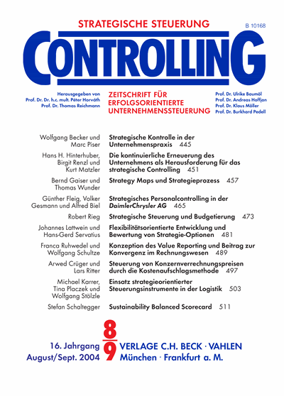 Cover of Volume: Controlling Volume 16 (2004), Edition 8-9