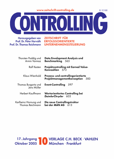 Cover der Ausgabe: Controlling Jahrgang 17 (2005), Heft 10