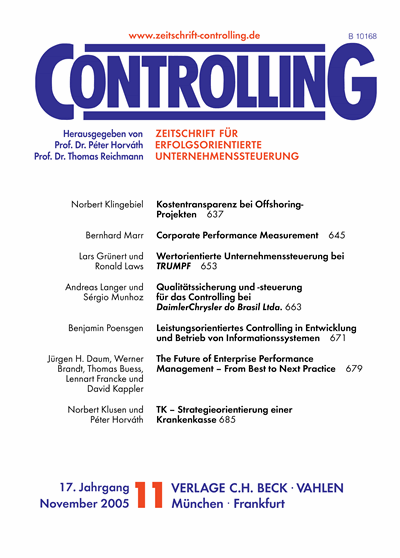 Cover of Volume: Controlling Volume 17 (2005), Edition 11