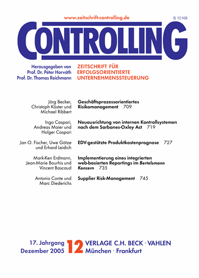 Cover of Volume: Controlling Volume 17 (2005), Edition 12