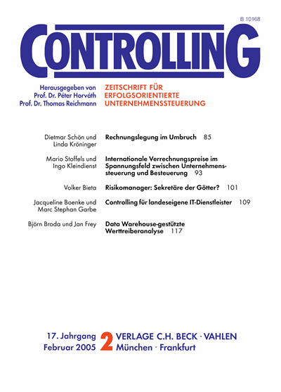 Cover of Volume: Controlling Volume 17 (2005), Edition 2