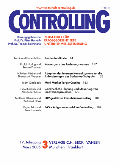 Cover of Volume: Controlling Volume 17 (2005), Edition 3