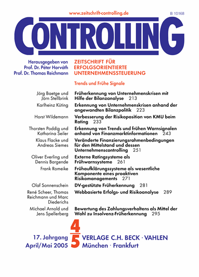 Cover of Volume: Controlling Volume 17 (2005), Edition 4-5