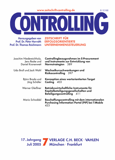 Cover der Ausgabe: Controlling Jahrgang 17 (2005), Heft 7