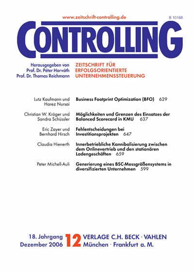 Cover der Ausgabe: Controlling Jahrgang 18 (2006), Heft 12