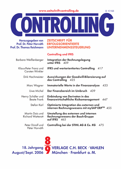 Cover of Volume: Controlling Volume 18 (2006), Edition 8-9