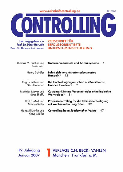 Cover of Volume: Controlling Volume 19 (2007), Edition 1