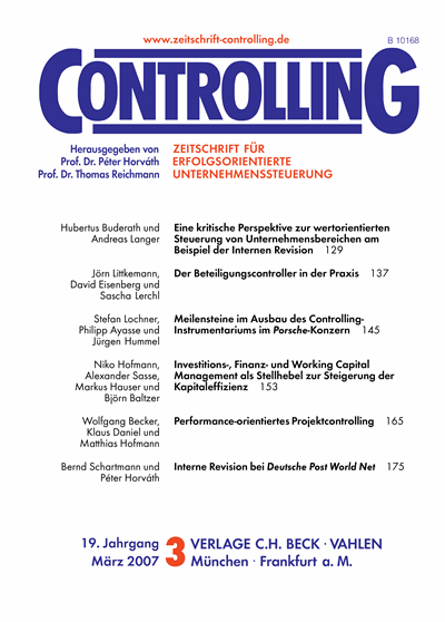 Cover of Volume: Controlling Volume 19 (2007), Edition 3