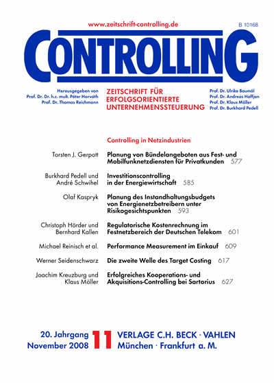 Cover of Volume: Controlling Volume 20 (2008), Edition 11