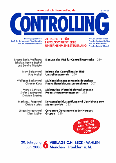 Cover of Volume: Controlling Volume 20 (2008), Edition 6