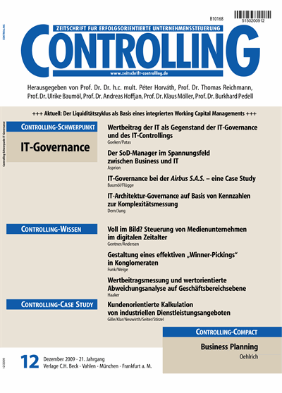 Cover der Ausgabe: Controlling Jahrgang 21 (2009), Heft 12