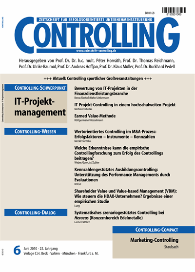 Cover of Volume: Controlling Volume 22 (2010), Edition 6