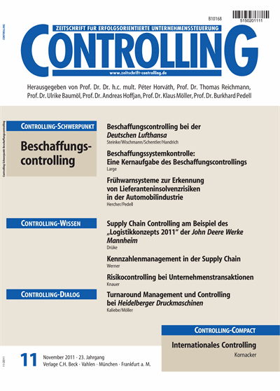 Cover der Ausgabe: Controlling Jahrgang 23 (2011), Heft 11