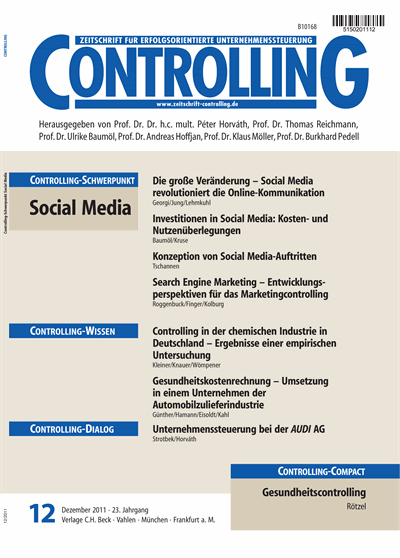 Cover der Ausgabe: Controlling Jahrgang 23 (2011), Heft 12