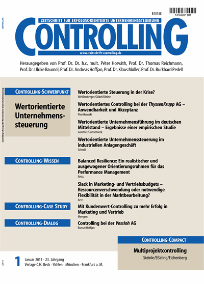 Cover of Volume: Controlling Volume 23 (2011), Edition 1