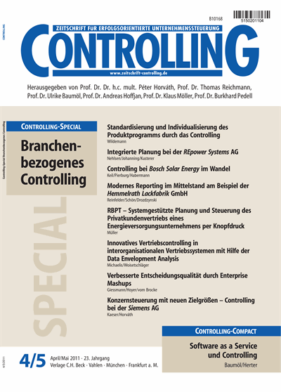 Cover der Ausgabe: Controlling Jahrgang 23 (2011), Heft 4-5