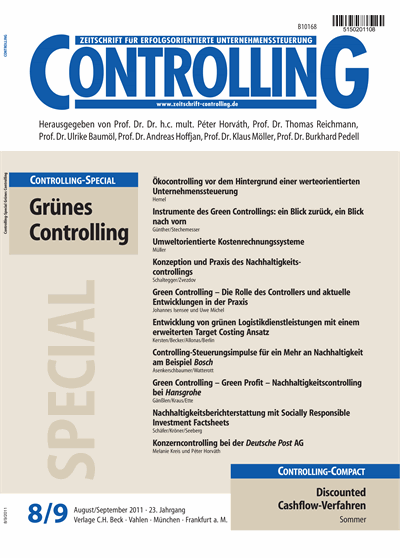 Cover der Ausgabe: Controlling Jahrgang 23 (2011), Heft 8-9