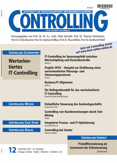 Cover of Volume: Controlling Volume 24 (2012), Edition 12