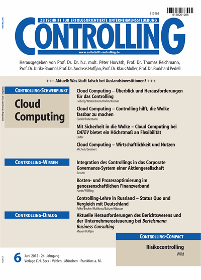 Cover of Volume: Controlling Volume 24 (2012), Edition 6
