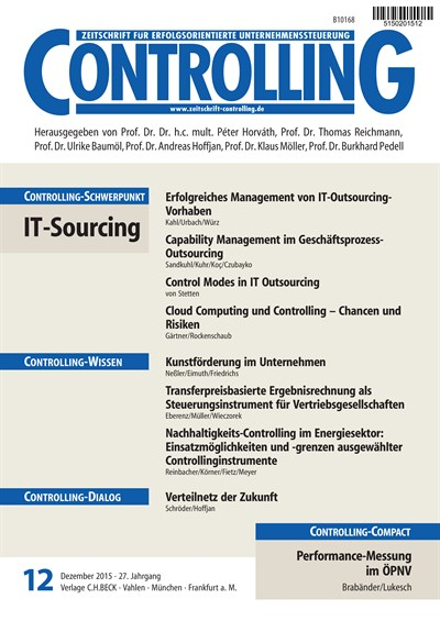 Cover der Ausgabe: Controlling Jahrgang 27 (2015), Heft 12