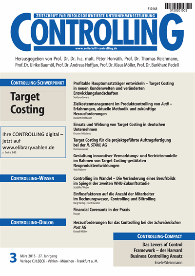Cover der Ausgabe: Controlling Jahrgang 27 (2015), Heft 3