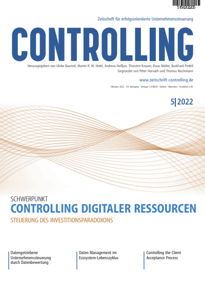 Cover der Ausgabe: Controlling Jahrgang 34 (2022), Heft 5