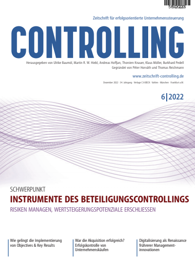 Cover der Ausgabe: Controlling Jahrgang 34 (2022), Heft 6