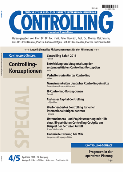 Cover of Volume: Controlling Volume 25 (2013), Edition 4-5