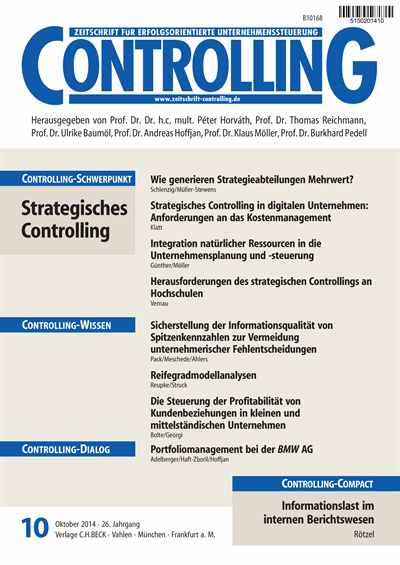 Cover of Volume: Controlling Volume 26 (2014), Edition 10