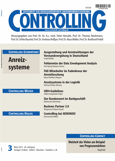 Cover der Ausgabe: Controlling Jahrgang 26 (2014), Heft 3