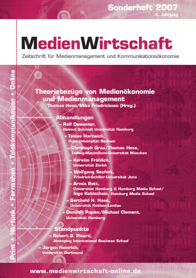 Cover der Ausgabe: MedienWirtschaft Jahrgang 4 (2007), Heft S