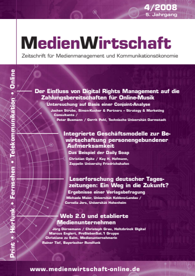 Cover der Ausgabe: MedienWirtschaft Jahrgang 5 (2008), Heft 4