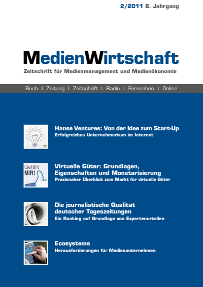 Cover der Ausgabe: MedienWirtschaft Jahrgang 8 (2011), Heft 2