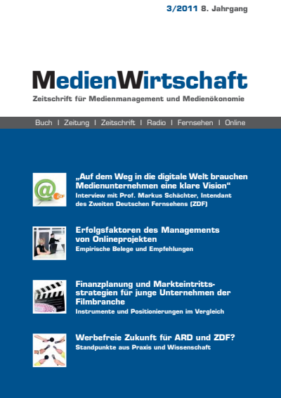 Cover der Ausgabe: MedienWirtschaft Jahrgang 8 (2011), Heft 3