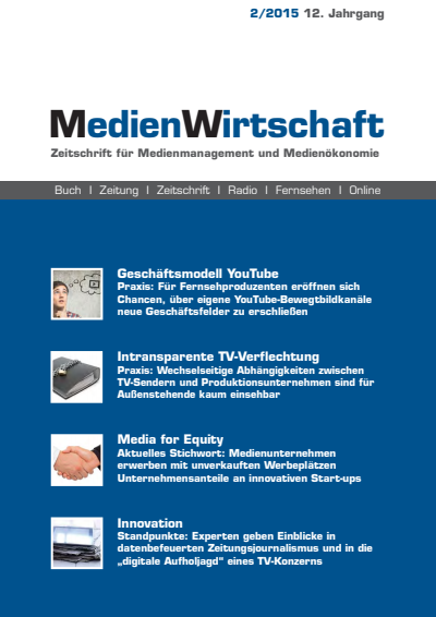 Cover der Ausgabe: MedienWirtschaft Jahrgang 12 (2015), Heft 2