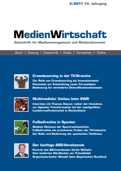 Cover der Ausgabe: MedienWirtschaft Jahrgang 14 (2017), Heft 3