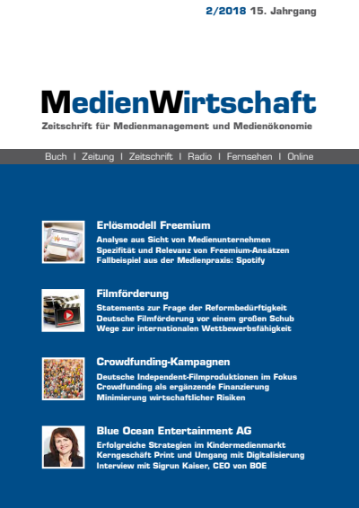 Cover of Volume: MedienWirtschaft Volume 15 (2018), Edition 2