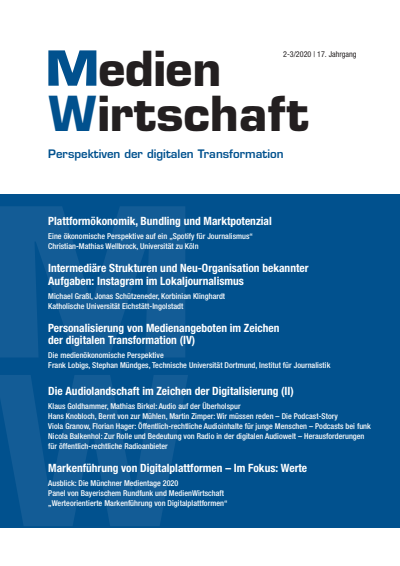 Cover of Volume: MedienWirtschaft Volume 17 (2020), Edition 2-3